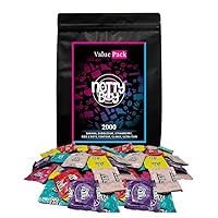 Fantasy Flavor Value Pack Ribbed, Dotted, Contoured, Thin Feel, Climax Delay, Strawberry, Bubblegum, Banana, Chocolate Condom - 2000 Count