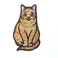 Orange Tabby Cat Iron On Embroidered Patch