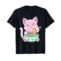 Japanese Kawaii Anime Cat Ramen Noodles T-Shirt