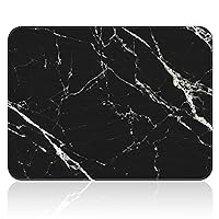 Stone Drying Mat for Kitchen Counter, Fast Drying Heat Resistant Diatomaceous Dish Drying Mats, Eco-Friendly Stone Rack Tableware Mat & Non-Slip Pads (Black Marble)