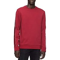 Calvin Klein Men's Velvet Trimmed-Sleeve Shirt (Reds, Small)