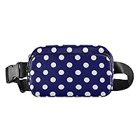 Polka Dot Blue Fanny Pack for Women Men Belt Bag Crossbody Waist Pouch Waterproof Everywhere Purse Fashion Sling Bag for Running Hiking Workout Travel