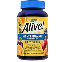 Nature's Way Alive! Men's Daily Gummy Multivitamin, Full B-Vitamin Complex, Supports Muscle Function*, Fruit Flavored, 60 Gummies