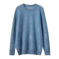 GYLXW Men's Warm Sweater Winter Fashion Business Casual Pullover Thick Knitted Sweater (Color : Blue, Size : 2XL Code)