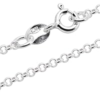 Designer Inspirations Boutique 925 Sterling Silver 1.3/1.7/2.0/2.9/3.3 MM Belcher/Rolo Chain Necklace for Women Men Unisex - 16 18 20 22 24 26 28 30 32 34 36 38 40
