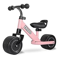 KRIDDO Baby Balance Bike Mini Cruiser Design with Wide PU Wheels for 1-3 Year Olds Ideal First Birthday Gift and Baby Toy, Pink