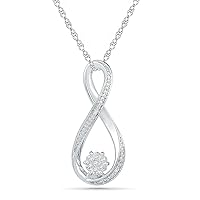 DGOLD Sterling Silver White Round Diamond Fashion Pendant (0.03Cttw)
