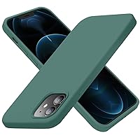 Cordking Designed for iPhone 12 Case, Designed for iPhone 12 Pro Case, Silicone Shockproof Phone Case with [Soft Anti-Scratch Microfiber Lining] 6.1 inch, Midnight Green