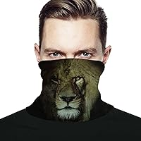Lion in The Dark Funny Face Cover Scarf Neck Mask Skiing Fishing Hiking Cycling UV Protector for Men Women