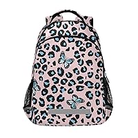 ALAZA Butterfly Leopard Cheetah Print Backpack Purse for Women Men Personalized Laptop Notebook Tablet School Bag Stylish Casual Daypack, 13 14 15.6 inch