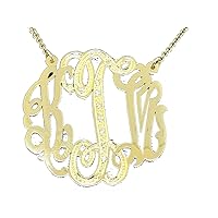 Rylos Necklaces For Women Gold Necklaces for Women & Men Yellow Gold Plated Silver or Sterling Silver Personalized 35MM Nameplate Necklace Special Order, Made to Order 18 inch chain