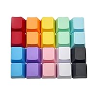 Elacgap OEM Profile Blank Keycaps PBT Rainbow Mixed Colors 1U R4 Keycap for MX switches Mechanical Keyboard (Mixed Colors, 20pcs)