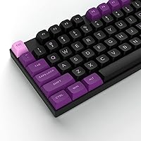 dagaladoo Double Shot Keycaps, PBT Custom Keyboard Keycaps 189 Key, ISA Profile Keycaps for 60% 65% 70% 100% Cherry Gateron MX Switches Mechanical Keyboard(Black/Purple,only keycaps)