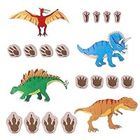 Chasing Dinosaurs Mats - Set of 20 - Ages 12m+ - Rubber Activity Floor Mats - Dinosaur-Themed Mats for Hopscotch, Bedrooms and Playrooms