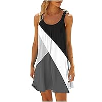 Women's Summer Dress Casual Sundresses Sleeveless Tank Stretchy Dresses Cover up with Pockets