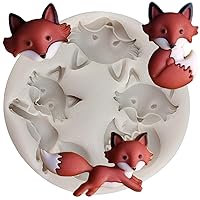 3D Fox Head Silicone Mold For Cake Decorating Cupcake Topper Candy Chocolate Gum Paste Polymer Clay Set Of 1