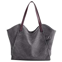 Womens Canvas Handbags and Purses Casual Hobo Tote Bag Ladies Daily Working Shopping Traveling Shoulder Bag