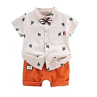 3 Boys Infant Clothes SetSolid Color ShortsClothes Set Boys 6 Pants Athletic (Khaki, 80=S)