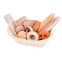 New Classic Toys Traditional Bread Basket - Pretend Play Toy for Kids Cooking Simulation Educational Toys and Color Perception Toy for Preschool Age Toddlers Boys Girls