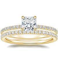 Radiant Moissanite Solitaire Ring, 1ct, Sterling Silver, Bridal Anniversary Ring