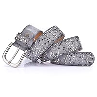 Fashion Women Rivet Belts Punk Rock Style Male Belt For Lady PU Leather Sequins Metal Buckle Wide Metal Star Rivet Bead 1Pcs