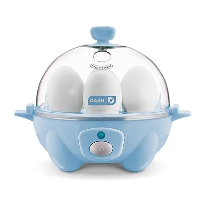 DASH Rapid Egg Cooker: 6 Egg Capacity Electric Egg Cooker for Hard Boiled Eggs, Poached Eggs, Scrambled Eggs, or Omelets with Auto Shut Off Feature - Dream Blue