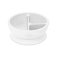 Learning Bowl | Helps Toddler Develop Independent Eating Skills | Heat-Resistant Silicone, Suction Cup Base with Easy-Release tab, 3 Sections Marked to Measure portions, Dishwasher Safe