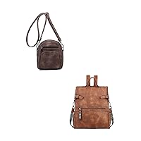 FADEON Small Crossbody Bags for Women and Leather Laptop Backpack