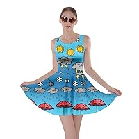 CowCow Womens Rick Morty Meeseeks Destroy Mooncake Final Space Mrs Frizzle Space Skater Dress, XS-5XL