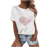 Fashion Shirts for Women Summer Casual Short-Sleeve Graphic Tees 2024 Stylish Funny Printed Cute Shirts Blouses Tops