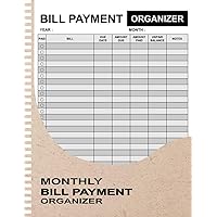 Bill payment tracker notebook: Monthly bill payment organizer and finance planner - Bill payments checklist log book large print