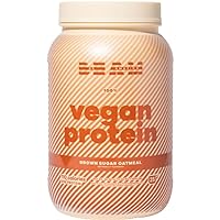 BEAM Be Amazing Vegan Protein Powder | 20g Plant-Based Protein with Prebiotics Fibers | Sugar-and-Gluten-Free Shake Mix, Low Carb Non-Dairy Smoothie | Brown Sugar Oatmeal, 25 Servings