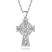 Suplight 925 Stelring Silver Celtic Knot Necklace, Triquetra Heart/Cross Pendant Necklace Irish Jewelry for Women Girls (with Gift Box)