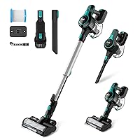 INSE Cordless Vacuum Cleaner, 25Kpa 300W Powerful Stick Vacuum, 6-in-1 Rechargeable Vacuum with 2500m-Ah Battery, 45min Runtime Lightweight Cordless Stick Vacuum for Pet Hair Hard Floor Carpet-S610GN