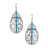 Montana Silversmiths Cross Dangle Earrings (Filigree Water Lights)