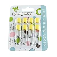 OsoCozy Diaper Pins - {Yellow} - Sturdy, Stainless Steel Diaper Pins with Safe Locking Closures - Use for Special Events, Crafts or Colorful Laundry Pins , 2.875 Inch x 0.25 Inch x 0.5 Inch