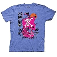 Ripple Junction One Piece Men’s Short Sleeve T-Shirt Live Action Anime Straw Hat Pirates Going Merry Ship Officially Licensed