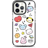 BT21 Official Merchandise for iPhone 14 Plus Case with Card Holder Mirror Shockproof Protective Thin Slim Hard PC Back Cover Phone Case 6.7 inch