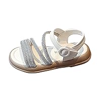 Anti-slip Sandals for Toddler Girls Kids Sandals Fashion Casual Open Toe Pearl LightWeight Adjustable Shoes