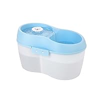 Filtered Cat Water Fountain 67 fl. oz/2.1 Quart with Filter & Dental Care Tablet, Blue/Translucent White