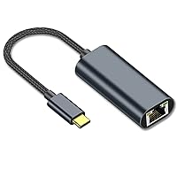 USB C to Ethernet Adapter for Laptop PC Gigabit Ethernet LAN Network Adapter Compatible with Nintendo Switch MacBook Windows macOS Linux, and More[Grey Green]