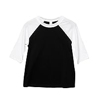 Bella Canvas Youths 3/4 Sleeve Baseball T-Shirt (S) (White/Black)