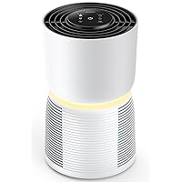 Homvana Air Purifier for Bedroom Home office, H13 True HEPA 6-Stage Filtration Air Cleaner, with Light Adaptive Auto Mode, 22dB Sleep Mode, Washable Filter, Ozone Free, for Pet Allergies Smoke Dust et