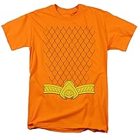 Aquaman Uniform Costume Adult Orange T-Shirt (Large)