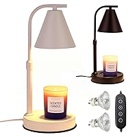 Candle Warmer Lamp with 2 Bulbs, Candle Lamp Warmer with Dimmer, Candle Warmer Height Adjustable for All Size Scented Candles, Candle Melting Lamp for Bedroom Home Living Room Decor