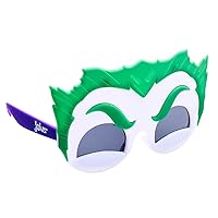 Sun-Staches DC Comics Official Joker Kids Sunglasses, UV 400, Costume Accessory Mask, One Size Fits Most Kids