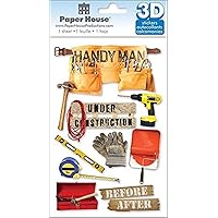 Paper House Productions STDM-0034E 3D Cardstock Stickers, Handyman (3-Pack)