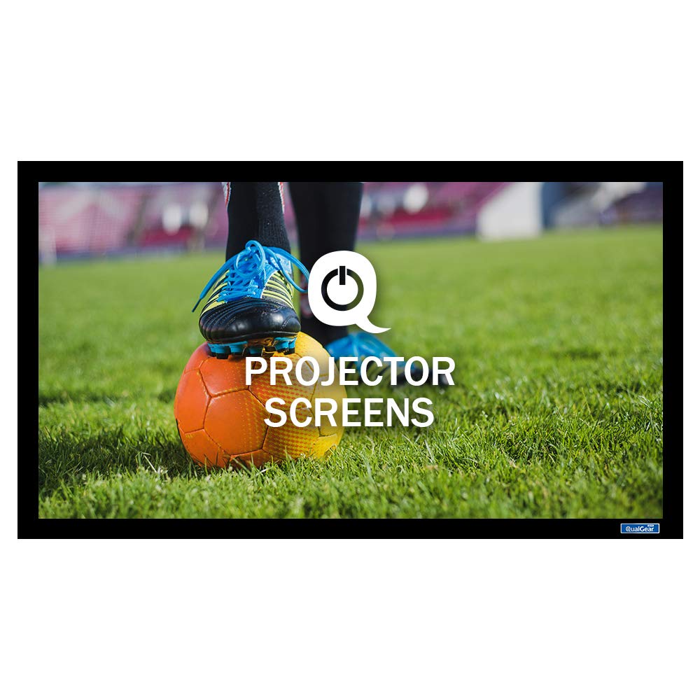 QualGear 120-Inch Fixed Frame Projector Screen, 16: 9 High Contrast Gray at 0.9 Gain (Qg-PS-Ff6-169-120-G)