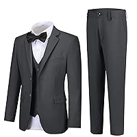 Boy Suits 5 Pieces Formal Suit Set with Adjustable Waist Kids Dress Suit for Wedding Prom