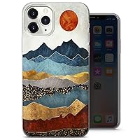 Sunset Mountain With Red Sun Phone Case, Nature Print Abstract Art Cover Cover Fits With iPhone 5, iPhone 5s, iPhone SE - Thin Slim Soft TPU Silicone Bumper - Design 5 - A68